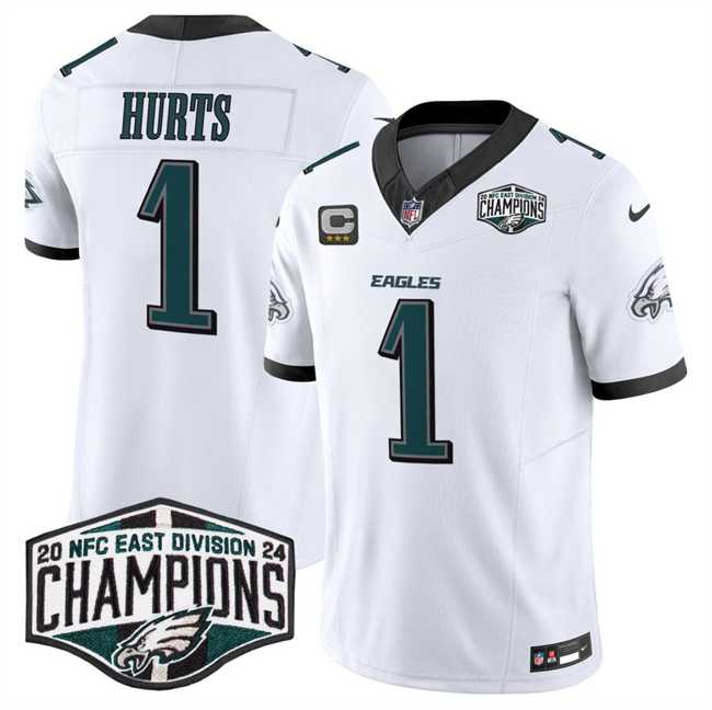 Men's Philadelphia Eagles #1 Jalen Hurts White 2024 New NFC East Champions With 3-Star C Patch F.U.S.E. Vapor Untouchable Limited Stitched Jersey,We sell and wholesale Men's Philadelphia Eagles #1 Jalen Hurts White 2024 New NFC East Champions With 3-Star C Patch F.U.S.E. Vapor Untouchable Limited Stitched Jersey on line form chian!